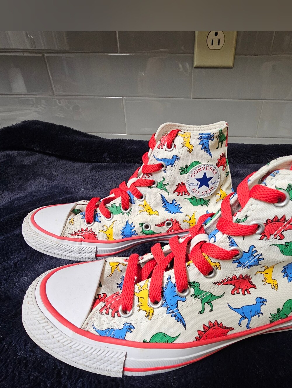 Converse Chuck Taylor All Star Dinosaur Print High Top Sneakers Kids 4.5